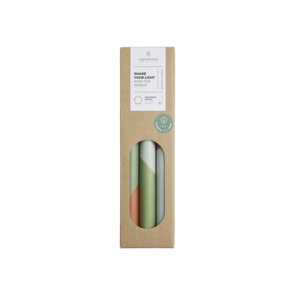Velas de piedra caliza en capas - set de 3 Originalhome - Imagen 2