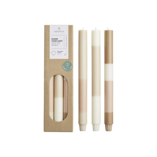 Velas de piedra caliza en capas - set de 3 Originalhome