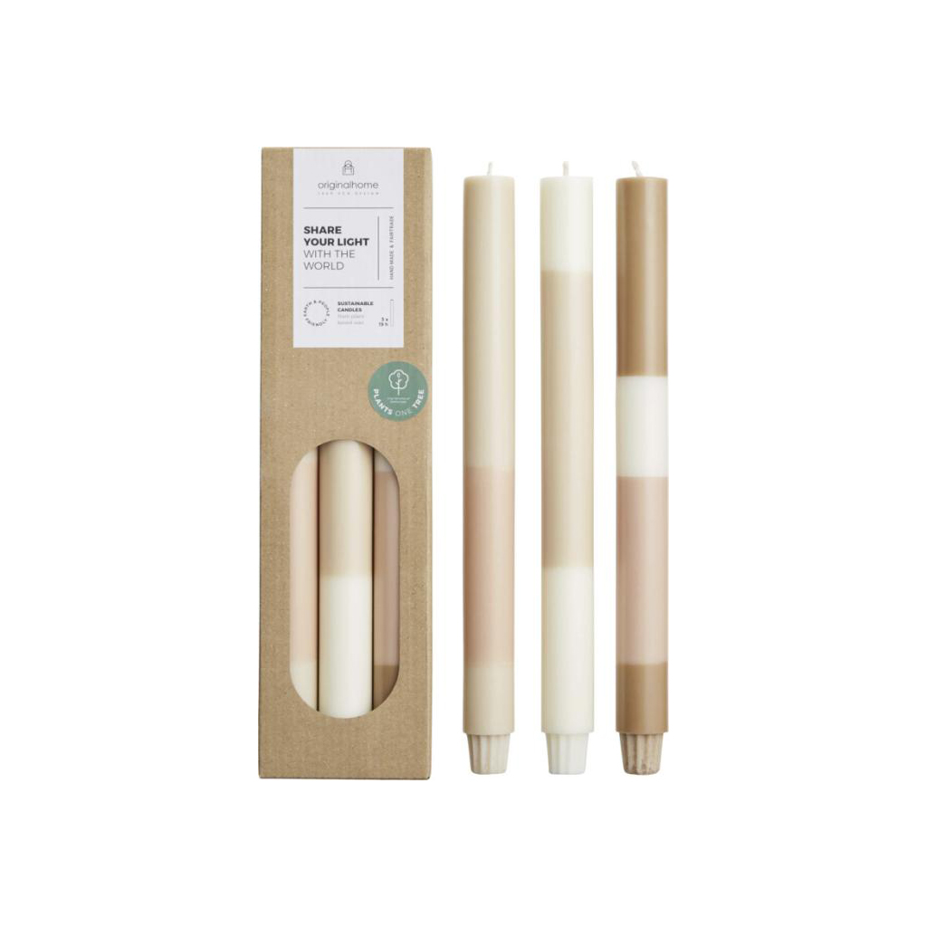 Velas de piedra caliza en capas - set de 3 Originalhome