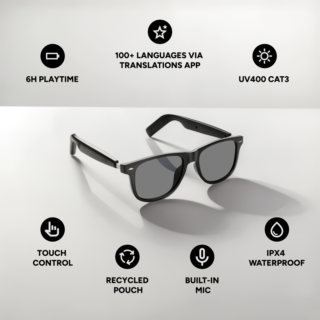 Gafas de audio Miro con IA y función de traducción - Imagen 5
