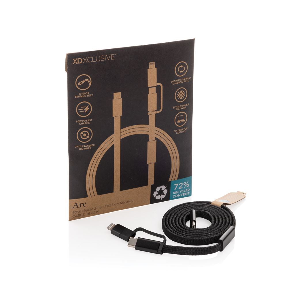 Cable de carga rápida 2 en 1 Arc RCS de 60W y 120 cm - Imagen 5